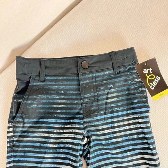 Art Class Striped Hybrid Swim Shorts Size 4 Boys Kids Black Tie Dye - Picture 3 of 6